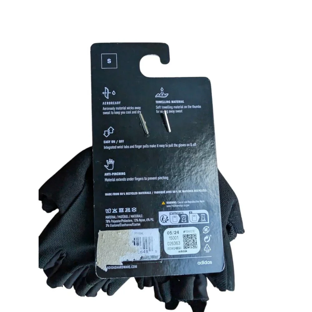 Adidas Half Finger Weightlifting Gloves Sizes S, M, L Gym Training Lifting NWT